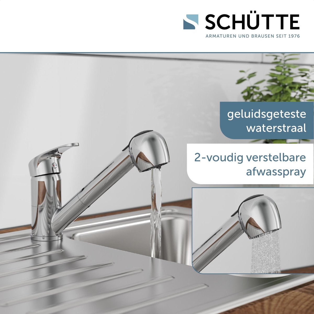 Schütte Schütte One -Button mezclador desechable Spout Diziani Chrome