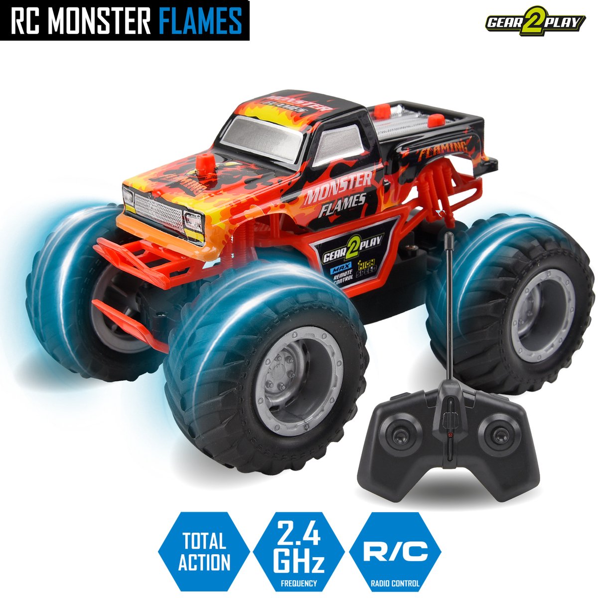 Gear2play RC Flames di Mostro Auto Sterable