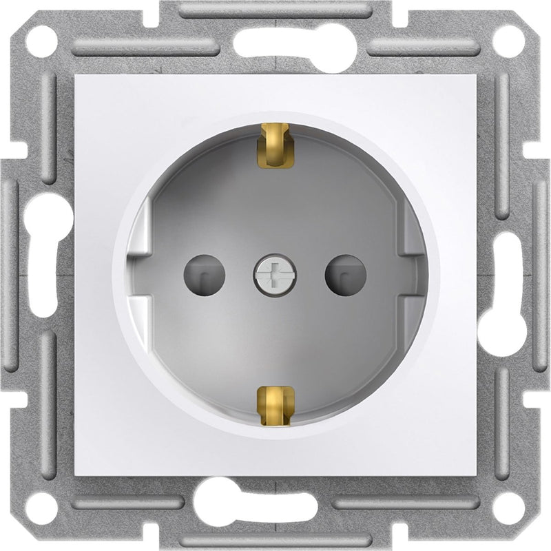 Schneider electric asfora stopcontact inbouw randaarde beveiliging - wit