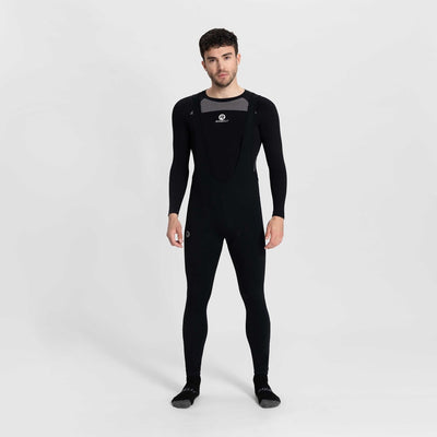 Pantaloni da ciclismo lunghi Rogelli core da uomo - camoscio e bretelle - nero - 4xl