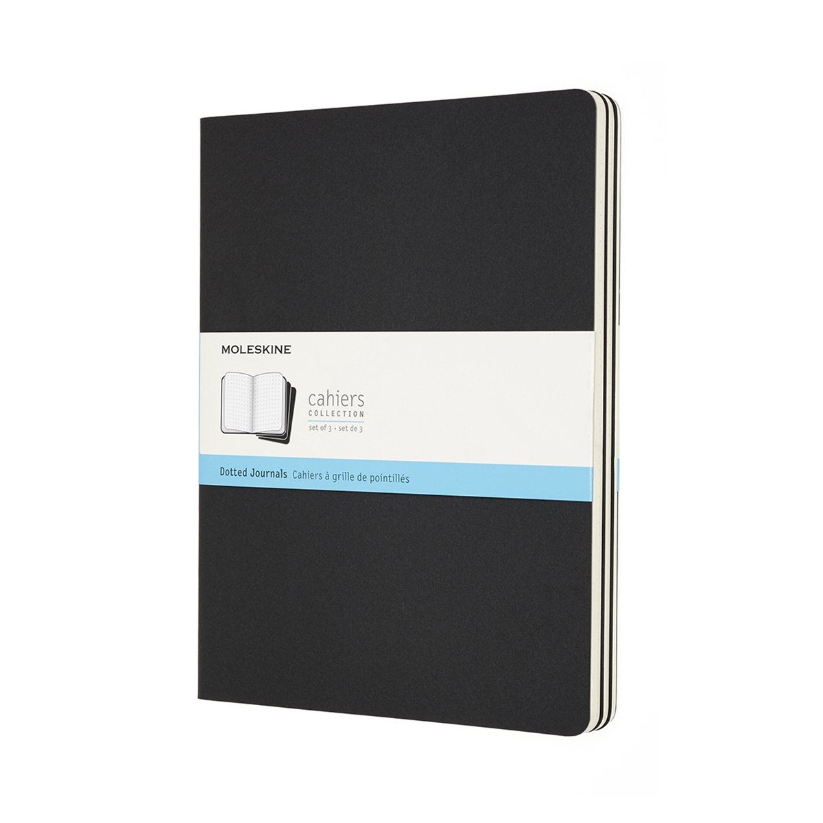 Moleskine cahier journals - extra large - gestippeld - zwart - set van 3