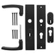 Set di sicurezza Starx - nero - alluminio - - maniglia per porta e su skg*** con protezione antiestrazione 245x50mm pc55 72 nero