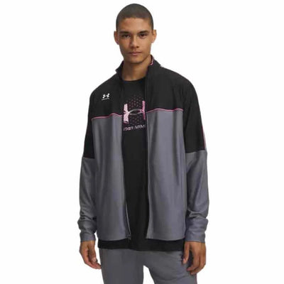 Giacca sportiva Under Armour M Challenger-grigio da uomo - grigio titanio - nero - bianco