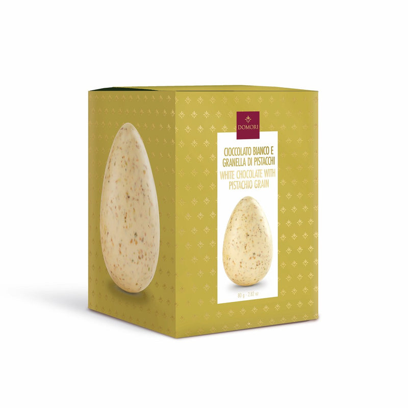 Domori mini uovo di Pasqua di cioccolato al latte con pistacchio – collezione antologica con sorpresa – cioccolato pasquale italiano di lusso – 80 grammi