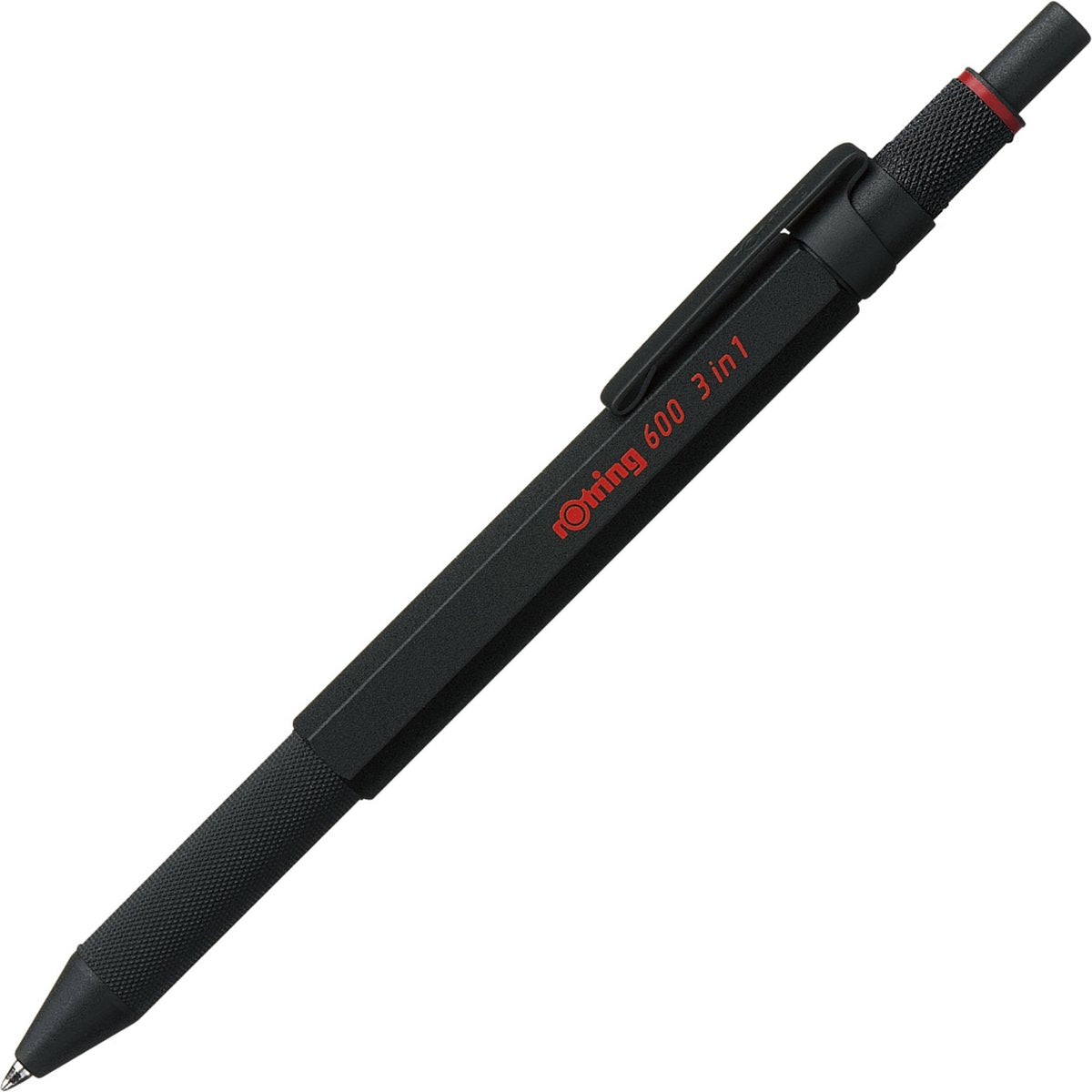 Multipen Rotring 300 3 in 1 - penna a sfera e portamine - 0,5 mm - pennini a sfera con inchiostro nero e rosso - alloggiamento nero