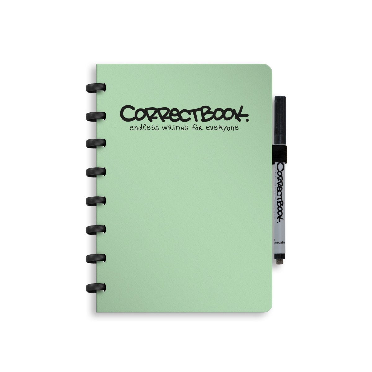 Quaderno cancellabile Correctbook A5 – quaderno riutilizzabile – misty mint – a righe – inclusa salvietta per penna – può essere integrato con pagine extra
