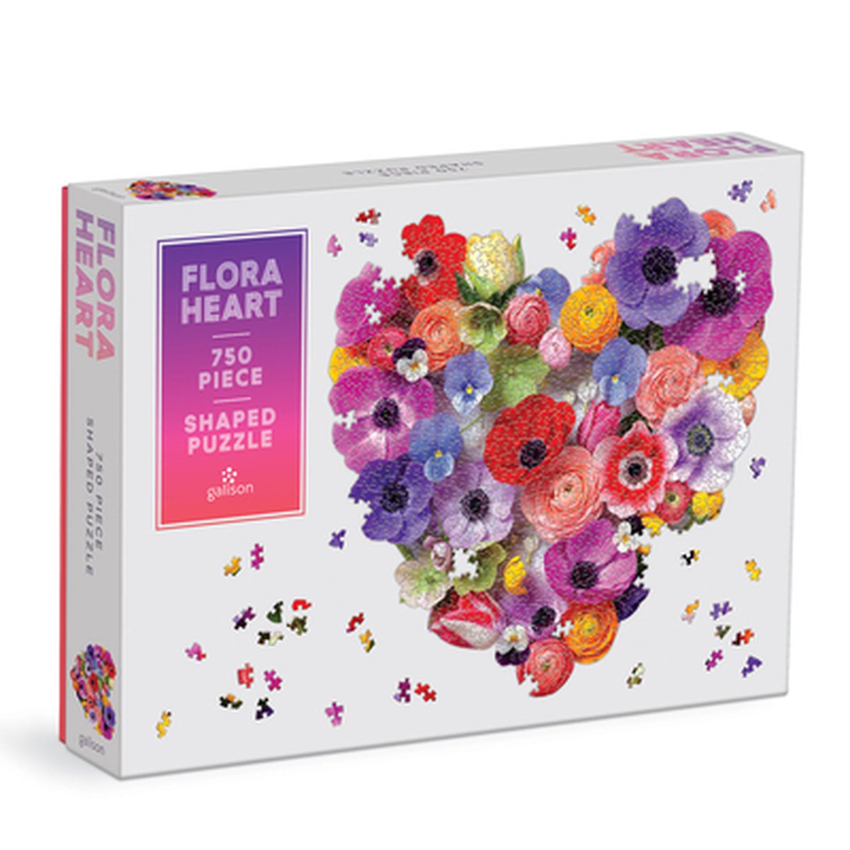 Puzzle a forma di cuore Flora da 750 pezzi