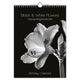 Calendario compleanno Comello con fiori bianchi e neri - formato A4