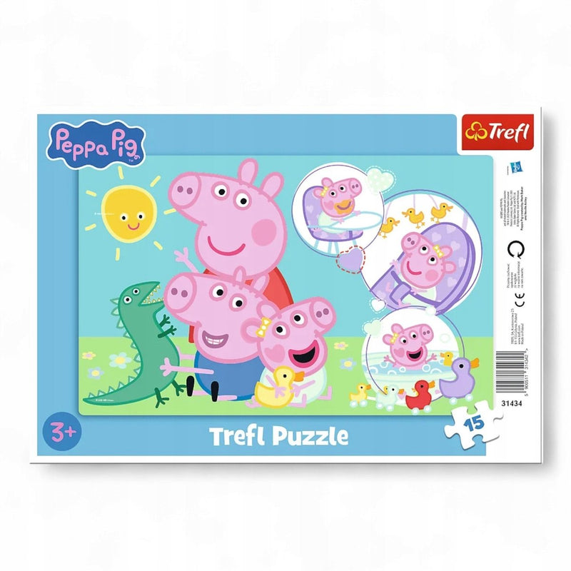 Puzzle Trefl Peppa Pig con cornice, 15 pezzi - Peppa divertente