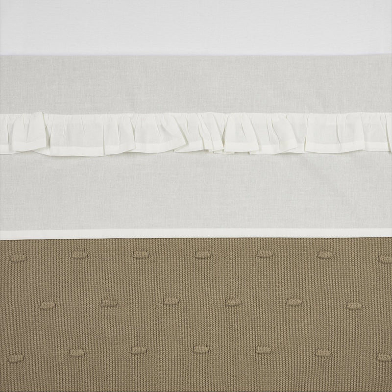 Lenzuolo per culla con volant Meyco - bianco sporco - 100x150 cm - 0,3 tog