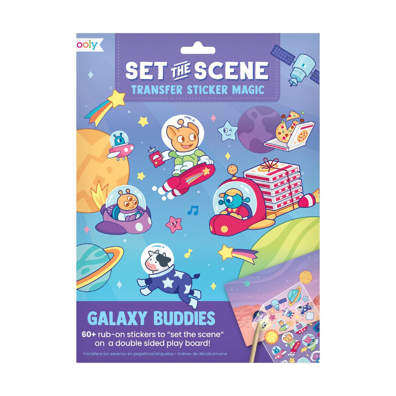 Ooly - prepara la escena - transfiere pegatinas mágicas - galaxy buddies