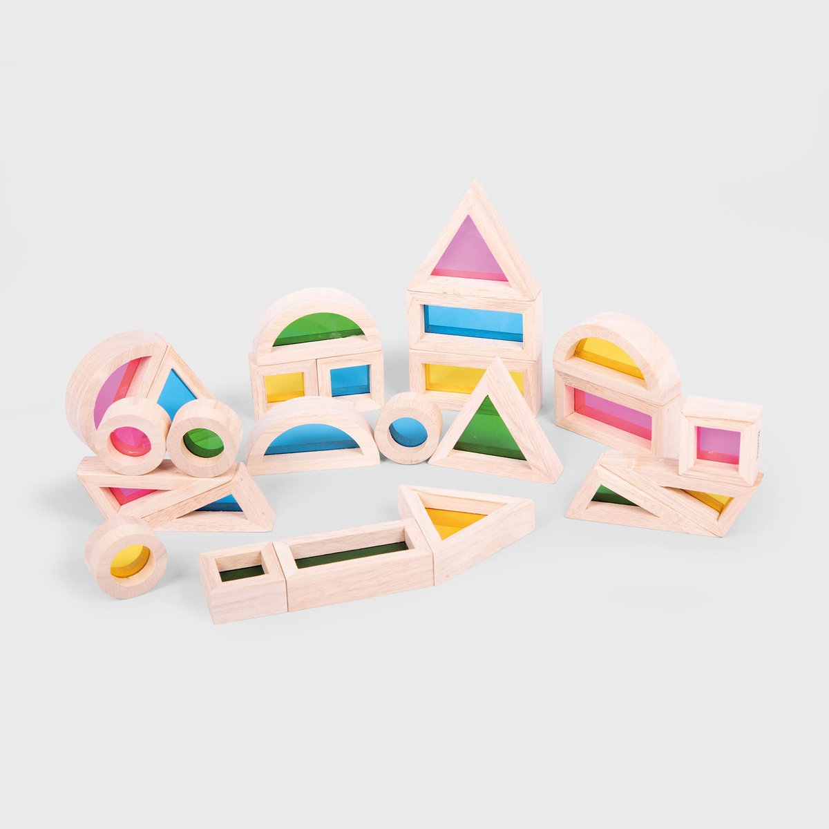 Tickit ® 24 bloques de madera arcoiris