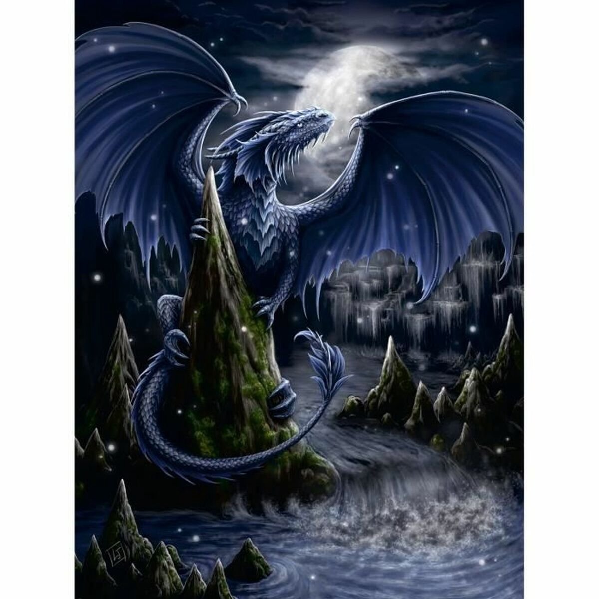 Ravensburger puzzle el dragón azul - 1500 piezas - puzzle de fantasía.