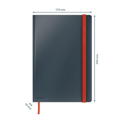Leitz accogliente taccuino b5 soft touch a quadretti - taccuino con copertina rigida - formato grande - ideale per l'home office e il lavoro da casa - grigio velluto