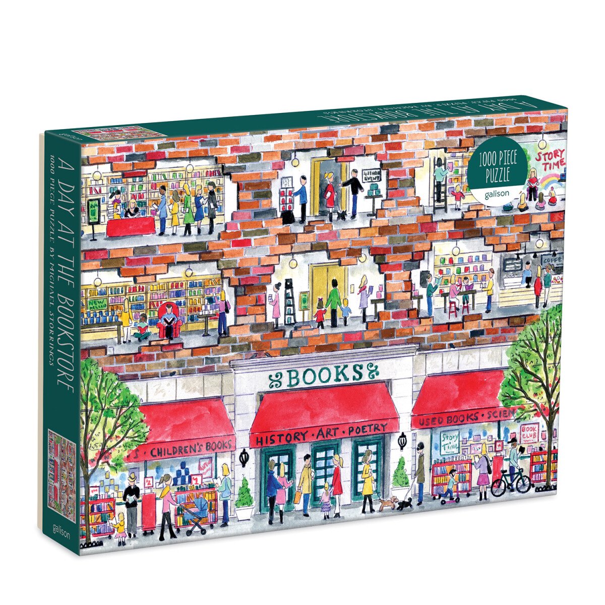 Galison Michael Storrings una giornata in libreria Puzzle da 1000 pezzi