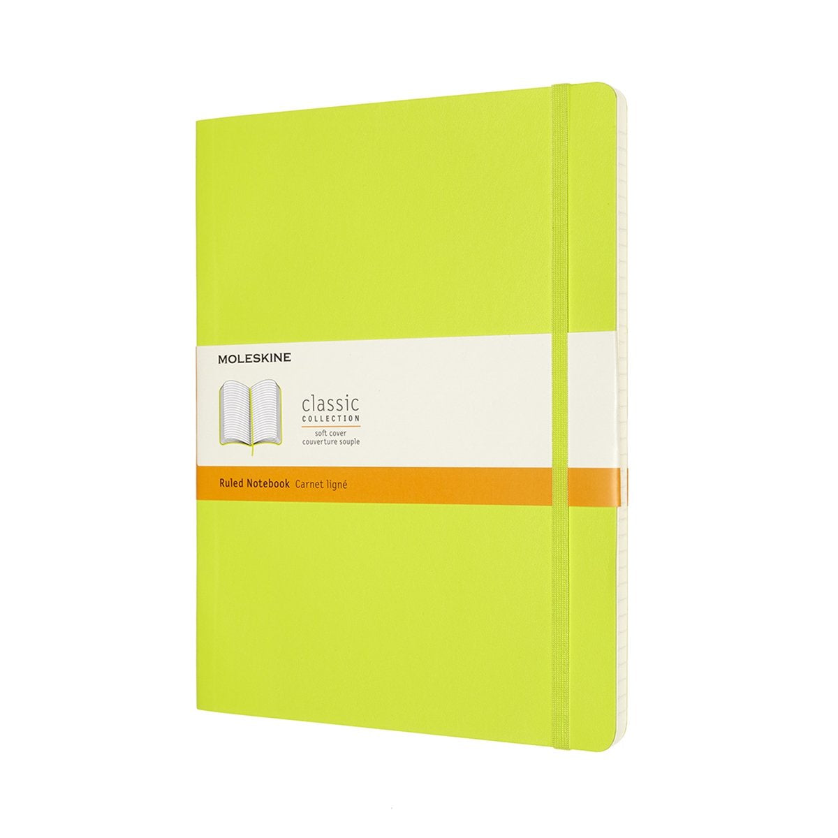 Taccuino classico Moleskine - extra large - copertina morbida - a righe - verde limone