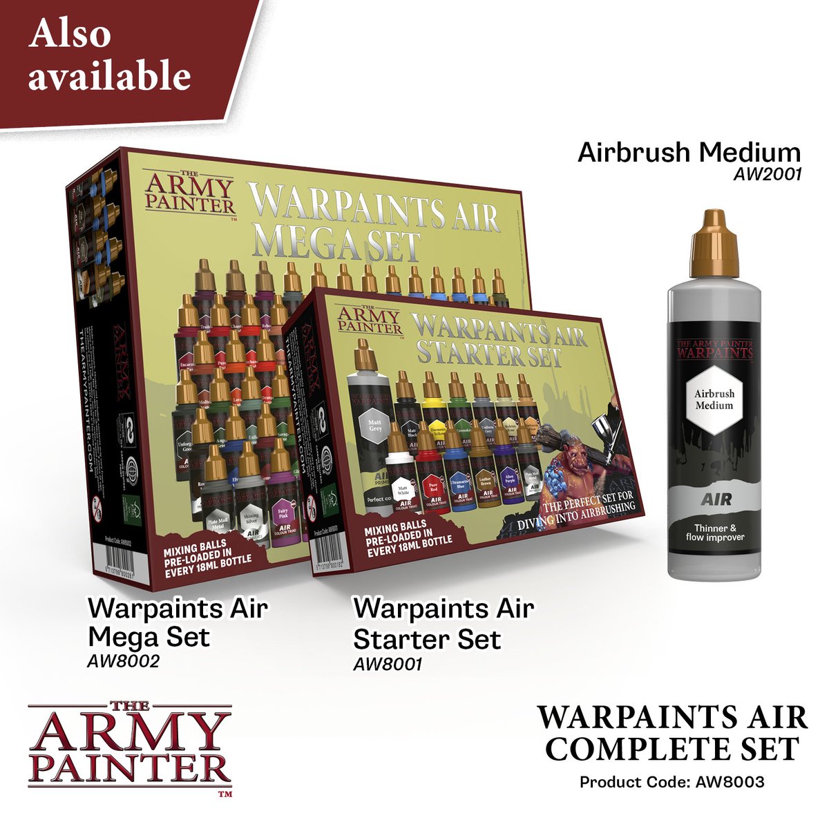 Set completo The Army Painter Warpaints Air - 126 colori - 18 ml - aw8003