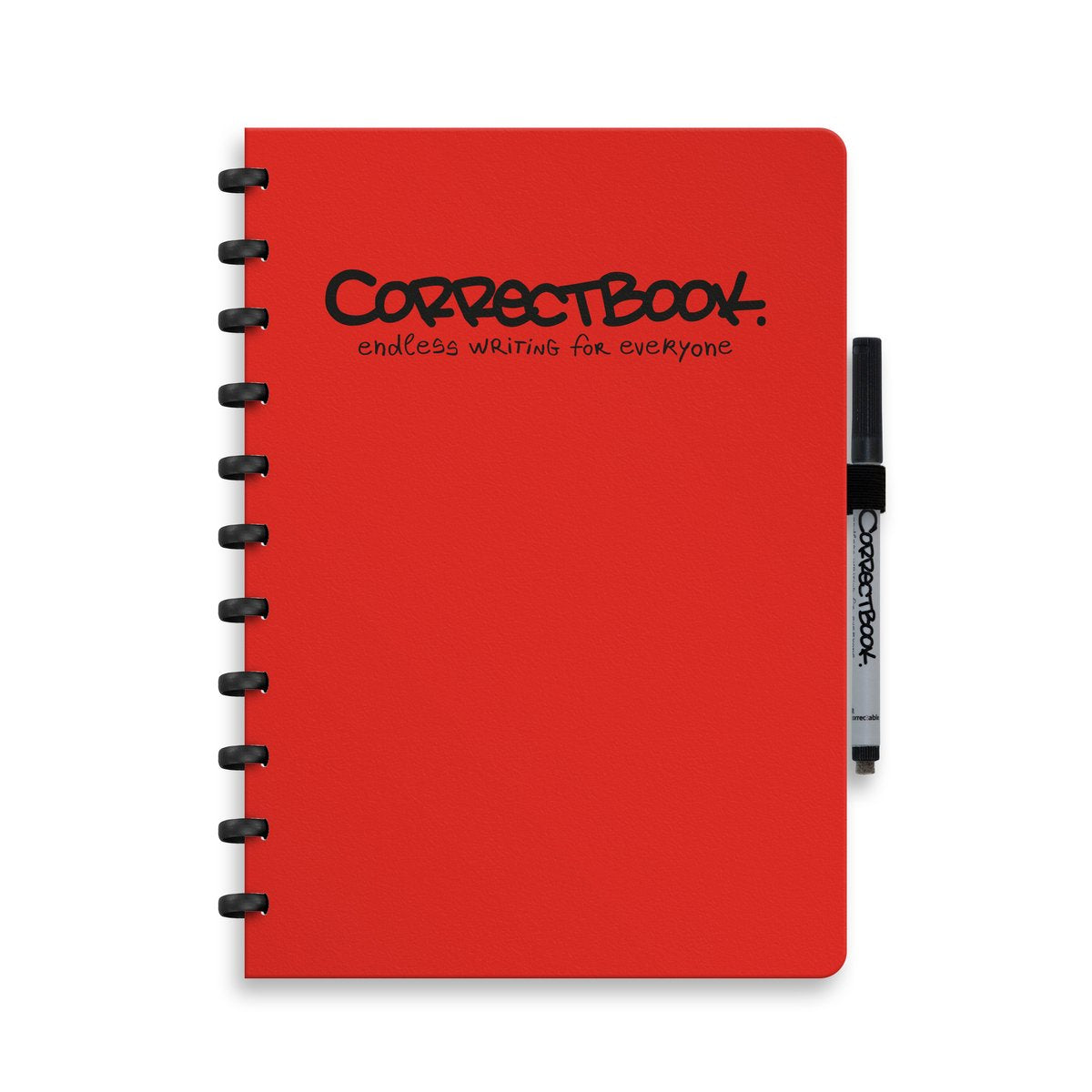 Correctbook a4 uitwisbaar notitieboek – horizon red – gelinieerd – herbruikbaar schrift – inclusief pen wisdoekje – aanvulbaar met extra pagina’s
