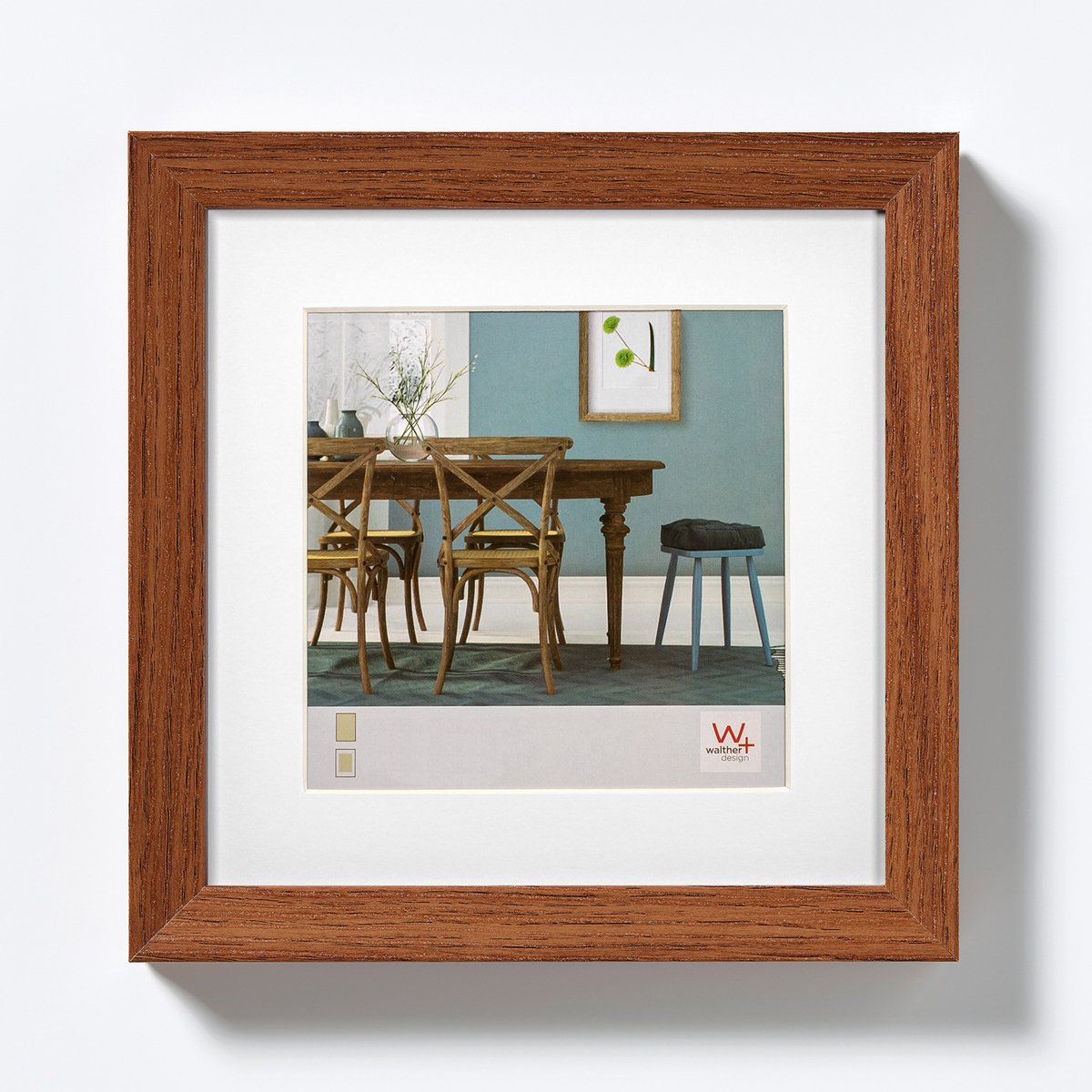 Walther fiorito - marco de madera mdf - tamaño foto 30x30 cm - roble oscuro