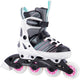 Tempish systent skeelers - inline skates - verstelbaar - kinderen - wit zwart roze - maat 37-40