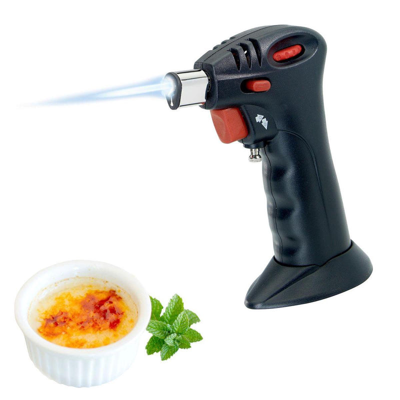Quemador de gas Westmark para gratinar, flambear y caramelizar, llama regulable, incl. Seguro para niños, plástico acero inoxidable, negro, 12392280