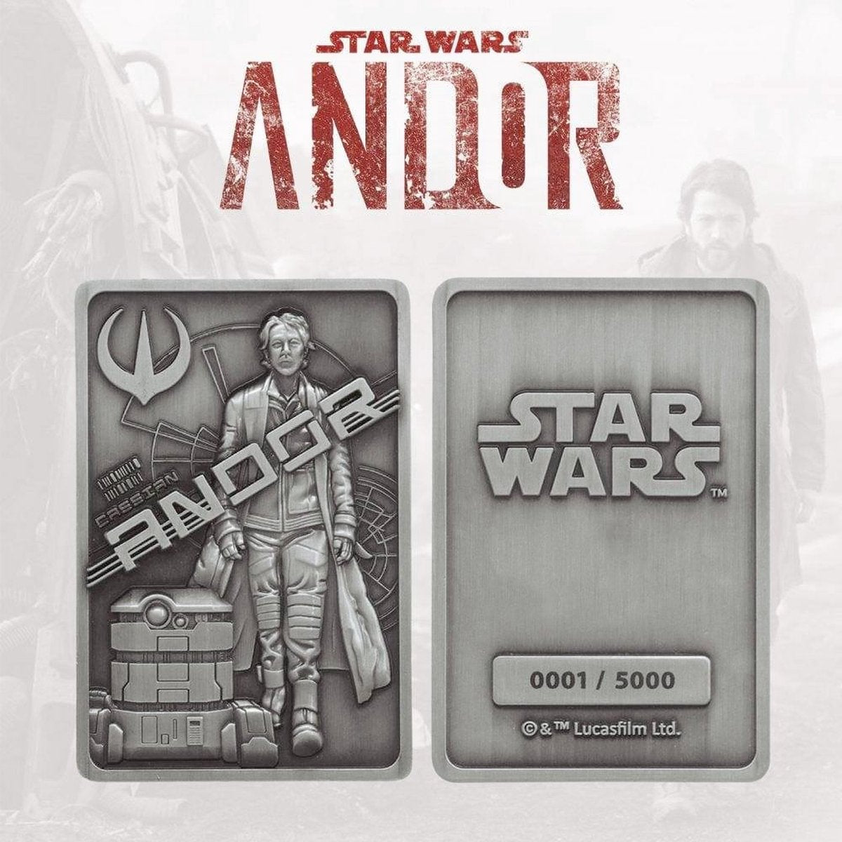 Disney fanattik star wars - iconic scene collection limited edition ingot andor verzamelobject - zilverkleurig