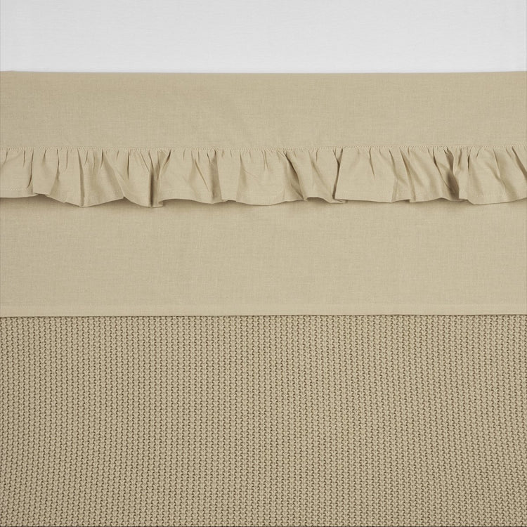 Meyco baby ruffle ledikant laken - sand - 100x150cm - 0.3 tog