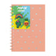 Cuaderno a5 de silicona Qc color naranja neón - a rayas - con alfileres