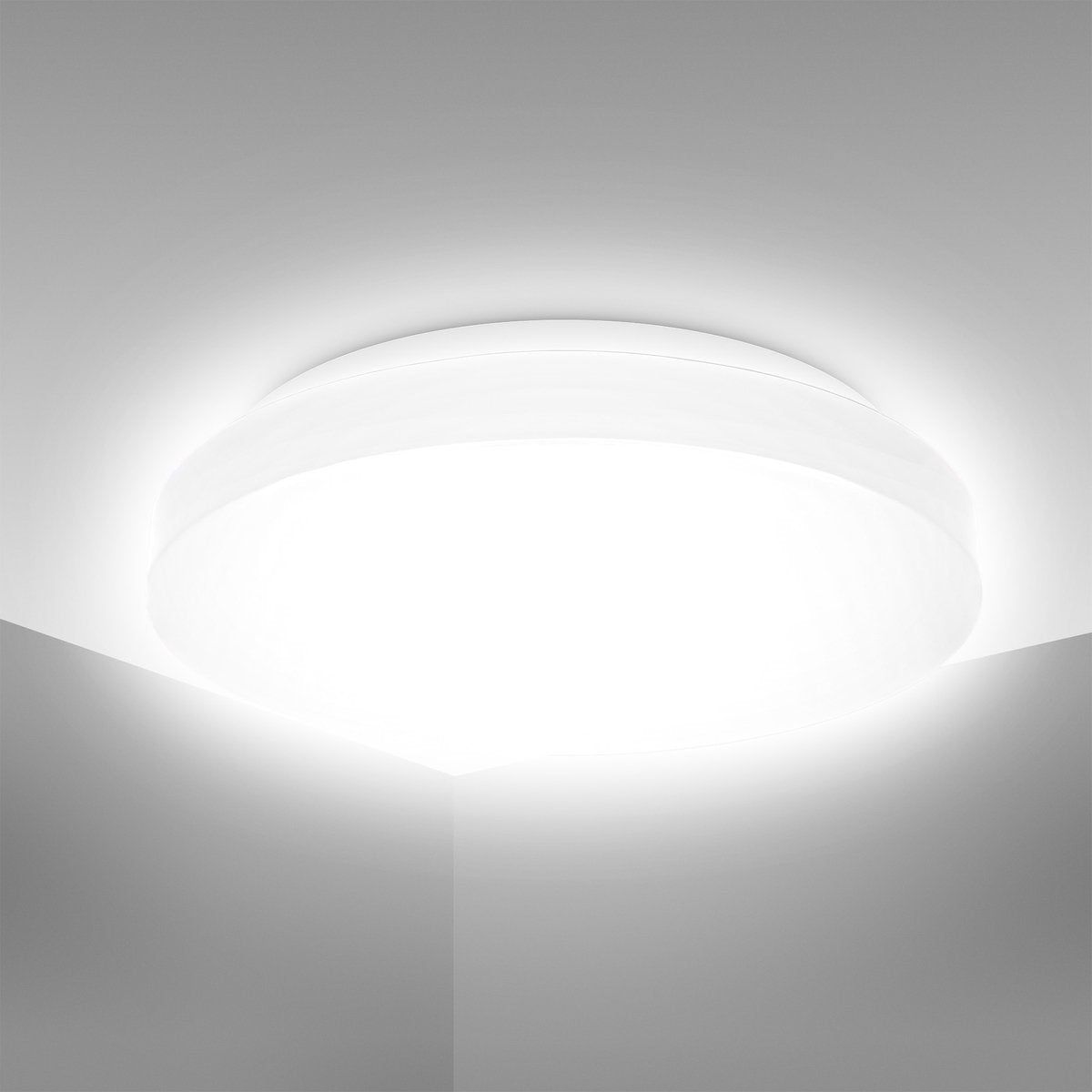 B.k.licht - illuminazione bagno led - lampada da soffitto - lampada bagno bianca - ip44 - ø29cm - 4.000k - 1.200lm - 12w
