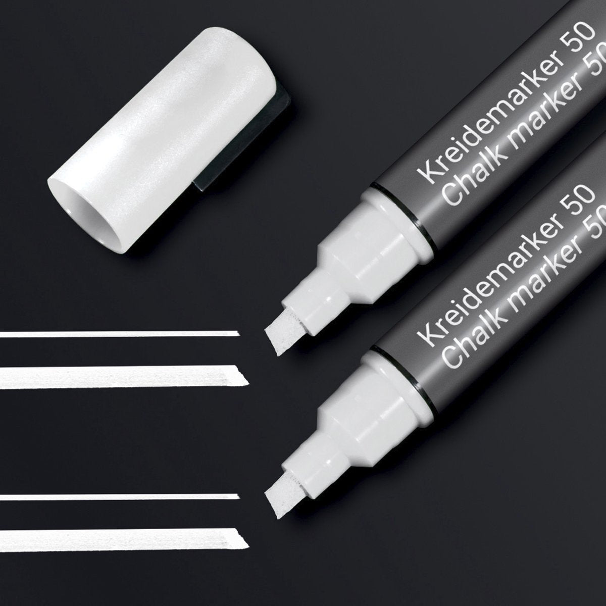 Sigel krijtstift - beitelpunt - 1-5 mm - wit - 2 stuks - si-ba184