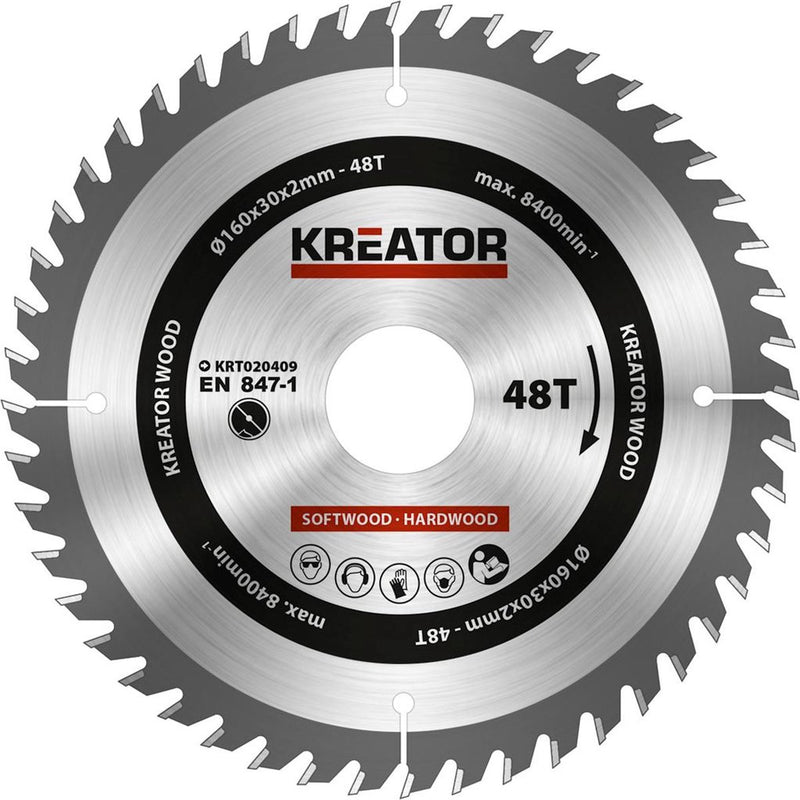 Kreator krt020409 lama per sega legno 160 mm - 48t
