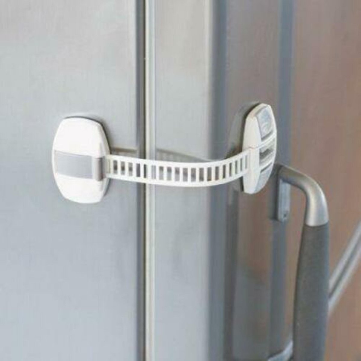 Cierre de seguridad autoadhesivo de Jippie 20 cm - blanco - Cierre de seguridad autoadhesivo para niños - sin daños - 20 cm