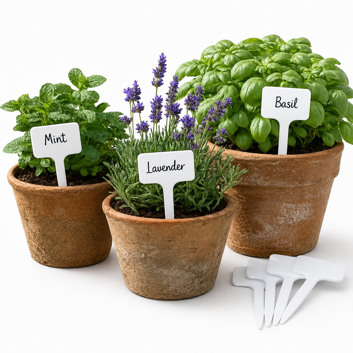 Etichette piante Kinzo – Segnapiante per giardino e orto – 16 pezzi – 15 cm – bianco