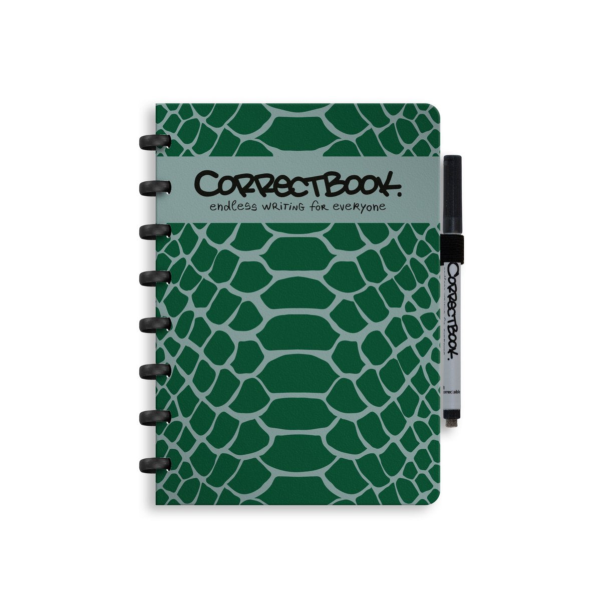 Cuaderno borrable Correctbook a5 – serpiente sabia – con rayas – cuaderno reutilizable – incluye toallita para bolígrafo – se puede complementar con páginas adicionales
