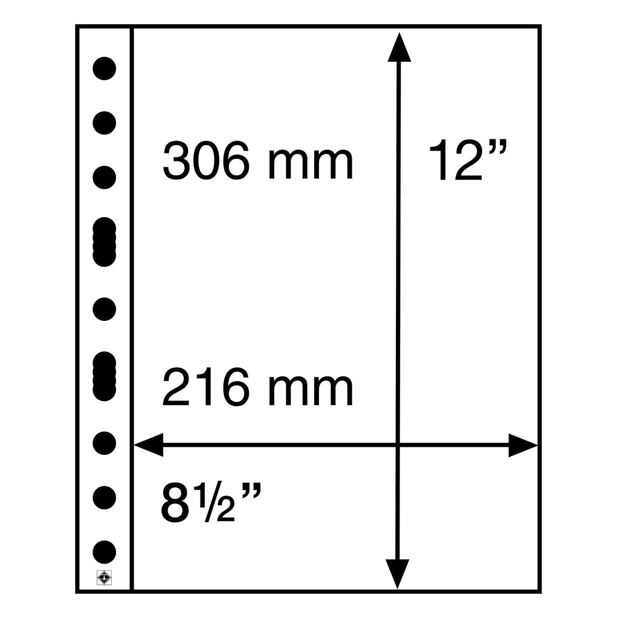 Grande leuchtturm opbergbladen 1 c - set van 5 transparante bladen met insteekvak a4 formaat -