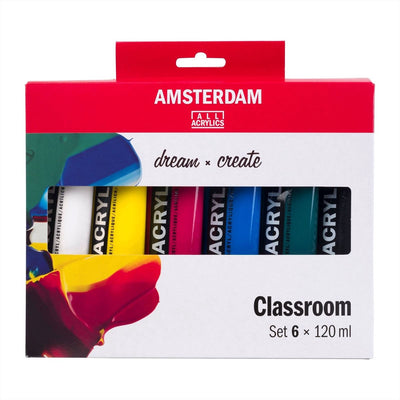 Bruynzeel Amsterdam serie standard set educativo di colori acrilici 120 ml, 6 pz.