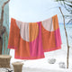 Telo mare circolare colorblock cavalluccio marino - 100x180 cm - rosa