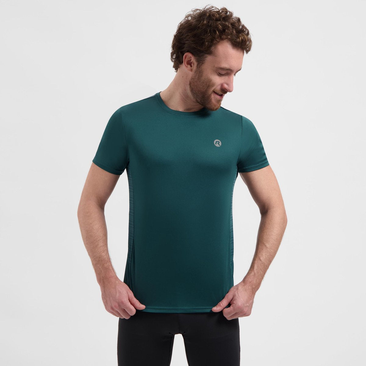 Maglia da corsa Rogelli core uomo - maniche corte - verde acqua - l