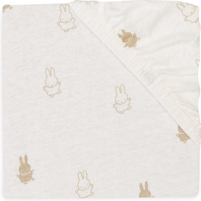 Jollein x Miffy - lenzuolo con angoli jersey 40 50x80 90 cm - culla, lettino, lettino - happy miffy - nougat