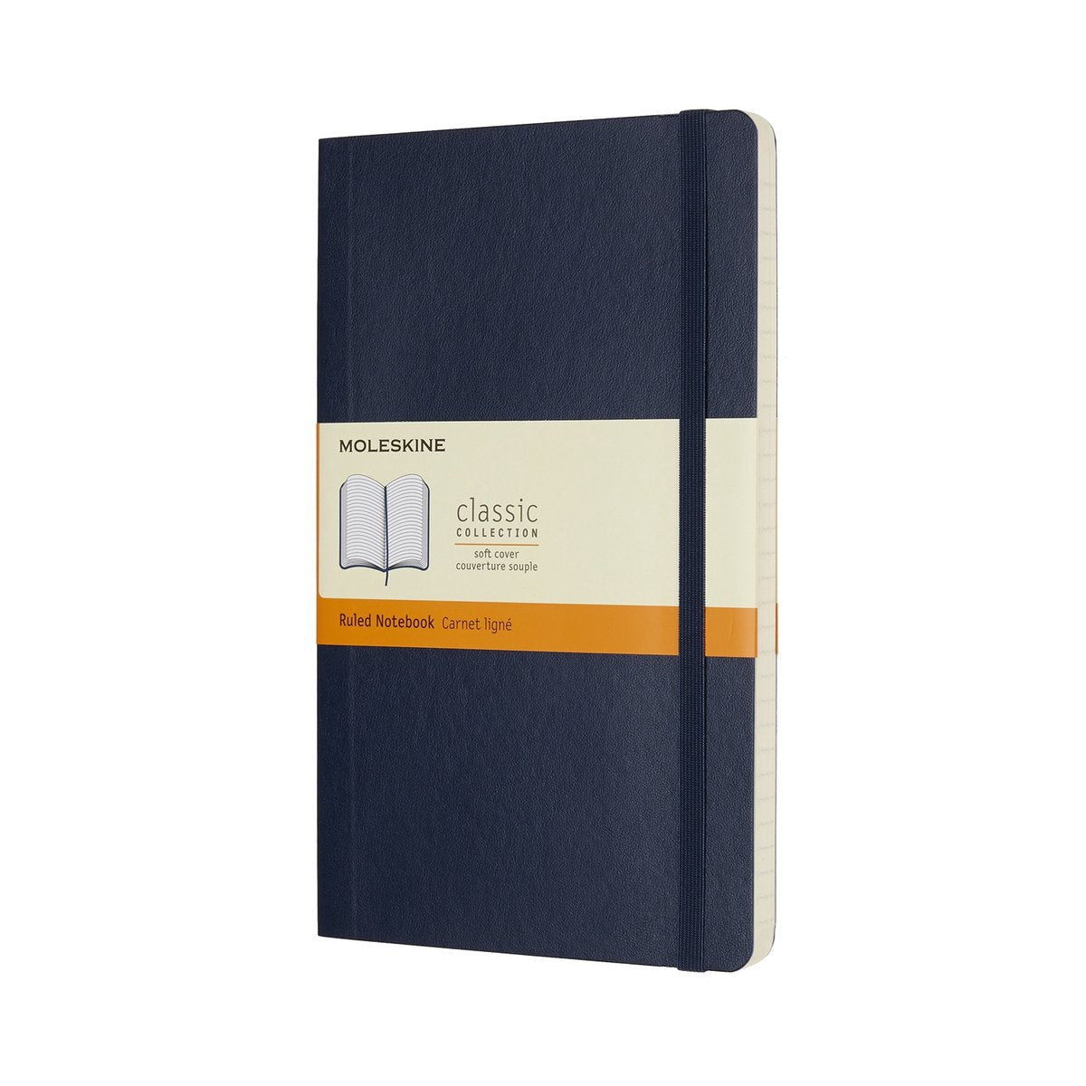 Taccuino classico Moleskine - grande - copertina morbida - a righe - blu zaffiro