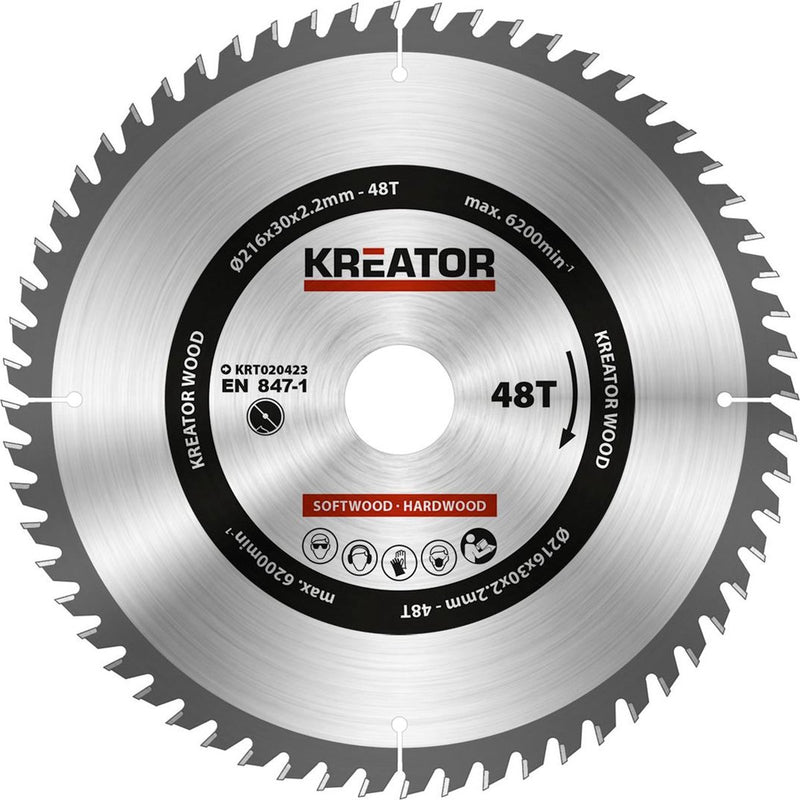 Kreator krt020423 lama per sega legno 216 mm - 48t