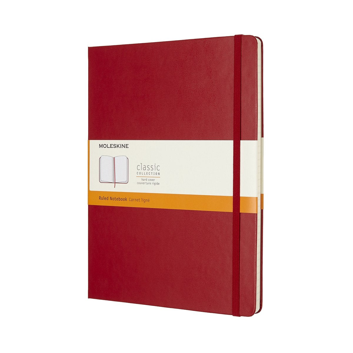 Taccuino classico Moleskine - extra large - copertina rigida - a righe - rosso
