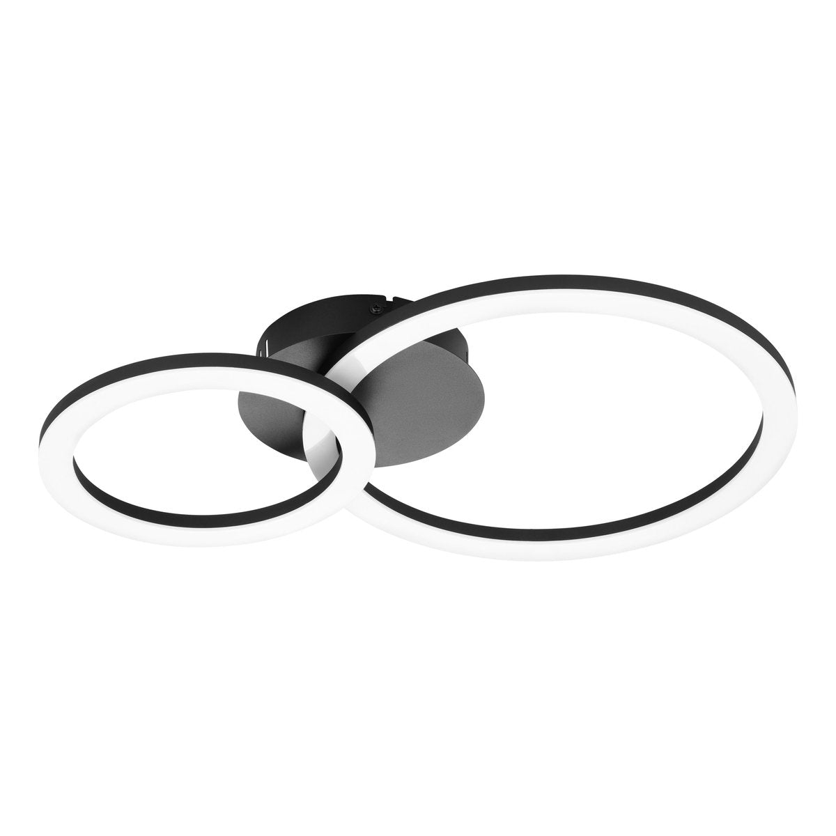 Eglo connect.z parrapos-z smart plafondlamp - 44,5 cm - zwart wit - instelbaar wit licht - dimbaar - zigbee