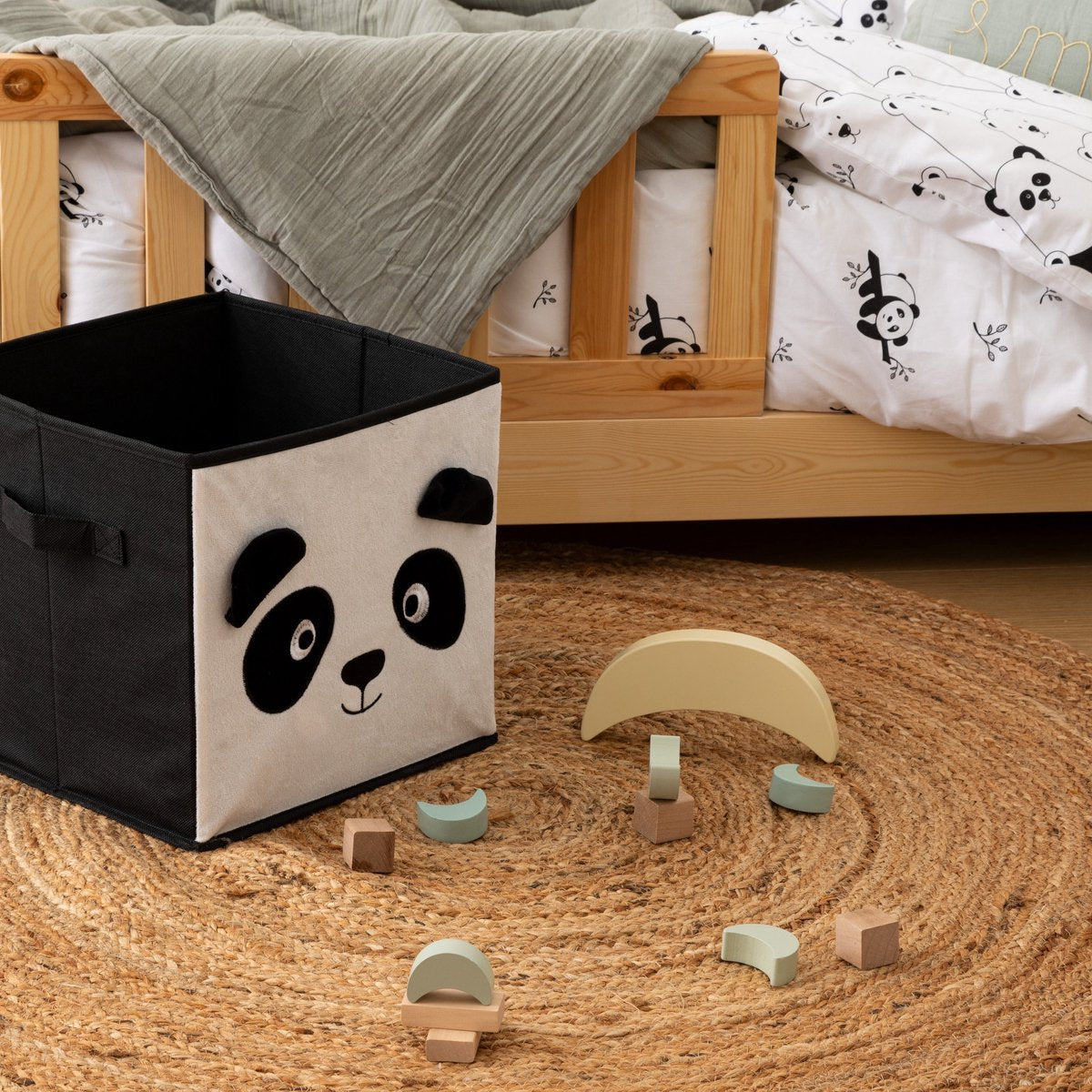 Atmosphera set copripiumino per bambini panda con 1 federa 140x200 cm 65x65 cm - bianco e nero