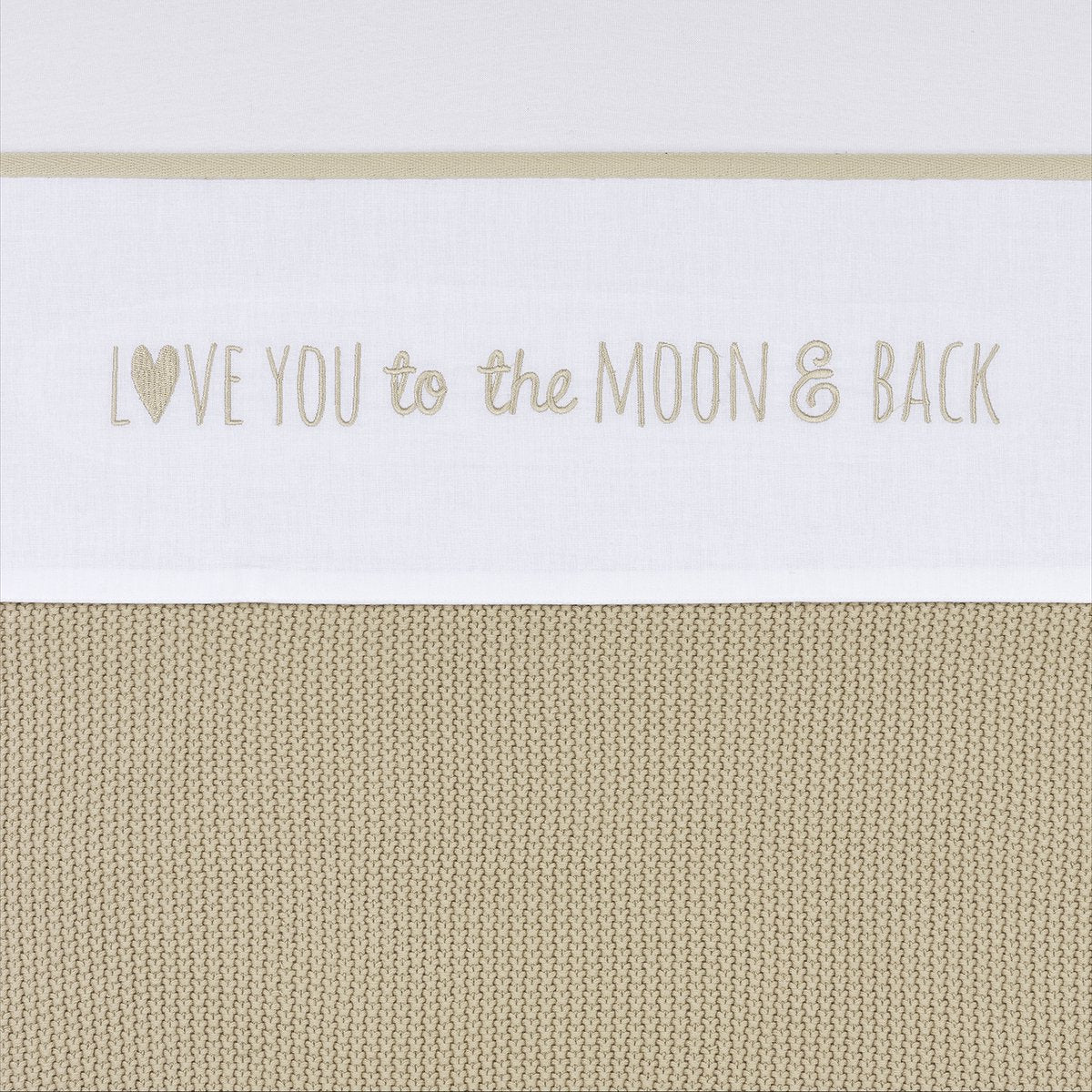 Sábana para cuna Meyco baby love you to the moon back - arena - 75x100cm - 0,3 tog