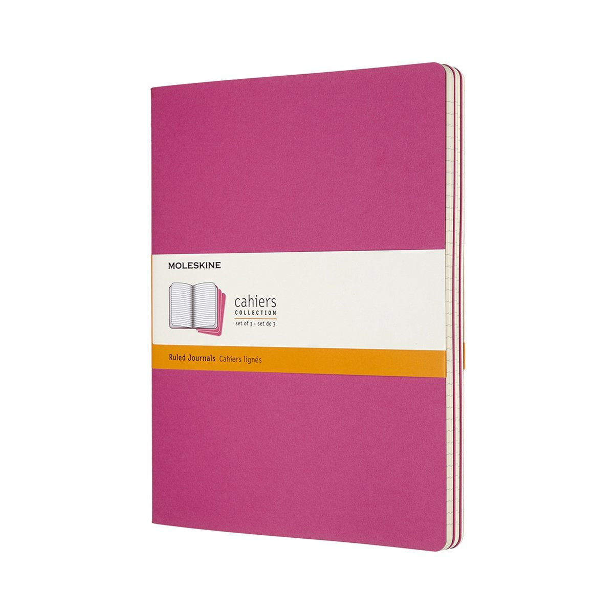 Moleskine cahier journals - extra large - gelinieerd - roze - set van 3