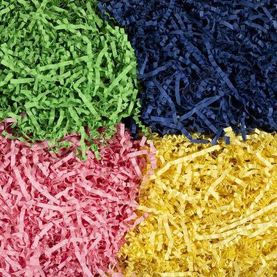 Carta stropicciata Creativ company, l: 25-30 cm, l: 3 mm, blu, verde scuro, rosa, giallo, 4x100 g 1 scatola