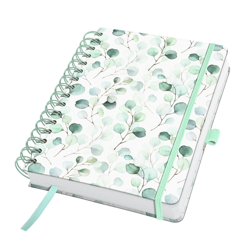Sigel quaderno a spirale a5 - jolie - copertina rigida - 240 pagine - bianco - carta da 120 grammi - eucalyptus day - si-jn656