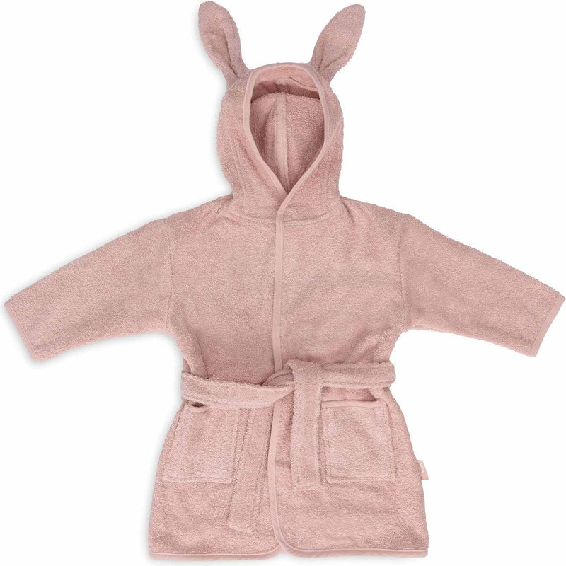 Jollein - Accappatoio per bambini in spugna 1-2 anni - Accappatoio per bambini con cappuccio - Rosa canina