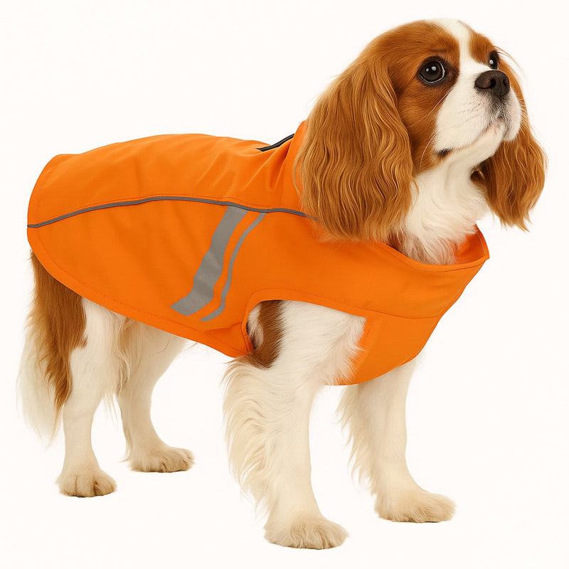 Cappotto per cani Flamingo – impermeabile per cani – impermeabile per cani con riflesso – impermeabile pomi arancione – 45 cm